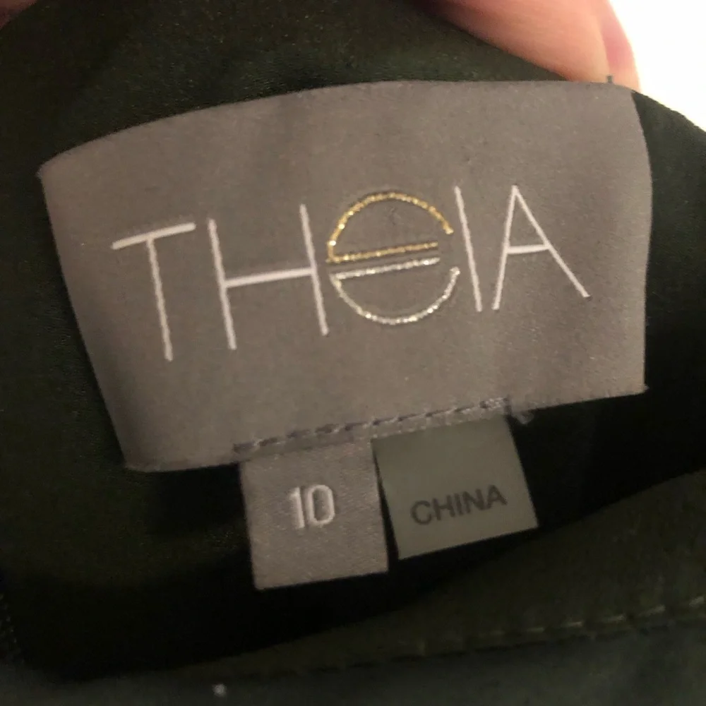 Theia Olive Green One-Shoulder Dress - Picture 4 of 5